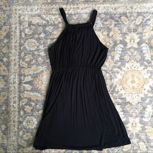 LOFT Black Knit Swing Dress NWT